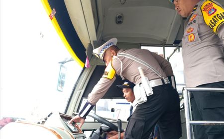 Operasi Keselamatan Kayan 2025, Ditlantas Polda Kaltara Ramp Check Bus Damri