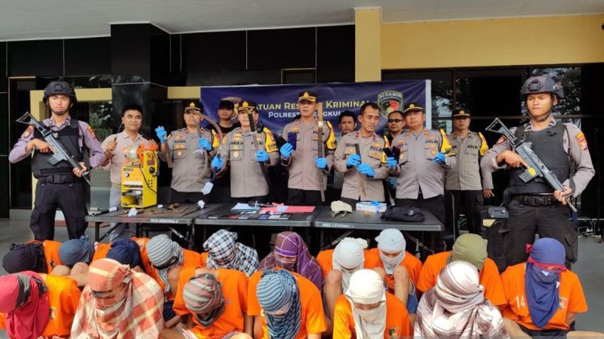 Dozens Of Youth Bandits The Perpetrators Of The Robbery That Made Bengkulu Residents Uneasy Were Arrested By The Police