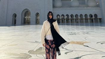 珍妮·布莱克平克在阿布扎比谢赫扎耶德清真寺戴头巾 