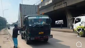 Viral 2 Trucks Against the Flow on Cacing Street, Dishub Jakut Makes Tracking