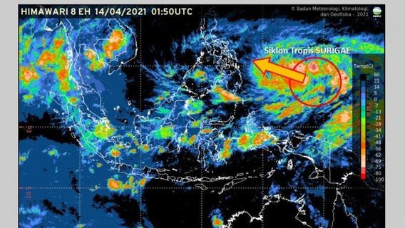 BMKG预测苏里盖热带气旋减弱，远离印度尼西亚
