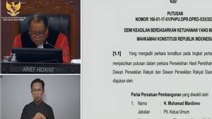 MK n’accepte pas la poursuite du PPP Dapil Aceh 2 parce qu’il n’est pas clair