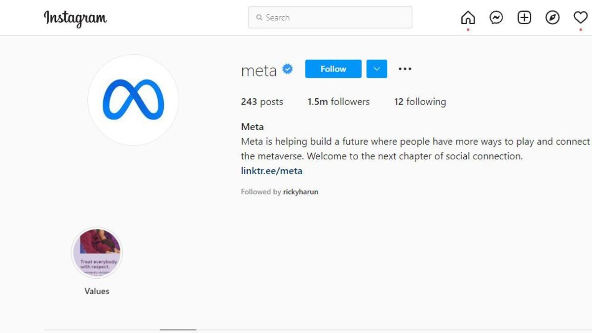 Instagramは独自のルールを破ったと伝えられ、メタマガジンアカウントはメタプラットフォーム社に切り替える