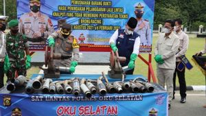 Polres OKU Selatan Musnahkan 175 Knalpot Racing Hasil Razia