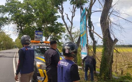 Bawaslu Kulon Progo Tertibkan Ribuan Alat Peraga Kampanye Tak Sesuai Aturan