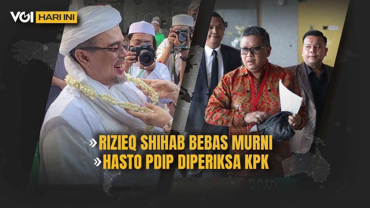 VOI vidéo aujourd’hui : Rizieq Shihab est libre, le secrétaire général du PDIP, Hasto Kristiyanto, interrogé par le KPK