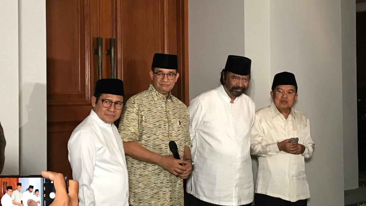 Kumpul Bareng JK dan Paloh Jelang Pengumuman Hasil Pilpres, Anies-Muhaimin Enggan Berandai-andai