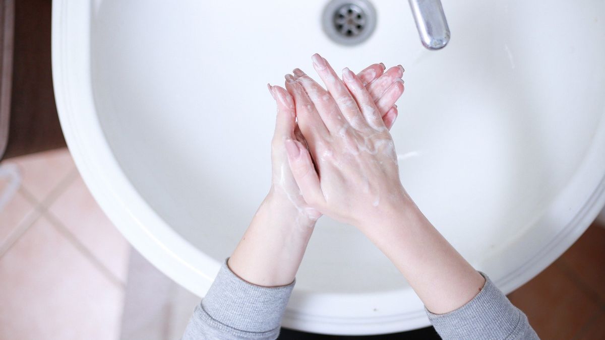 Lavage Diligent Des Mains Prévenir COVID-19 Ne Signifie Pas Peut Gaspiller De L’eau