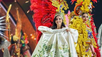 纳丁·阿尤布 (Nadeen Ayoub) 在 2025 年环球小姐大赛上展示了充满巴勒斯坦象征的服装