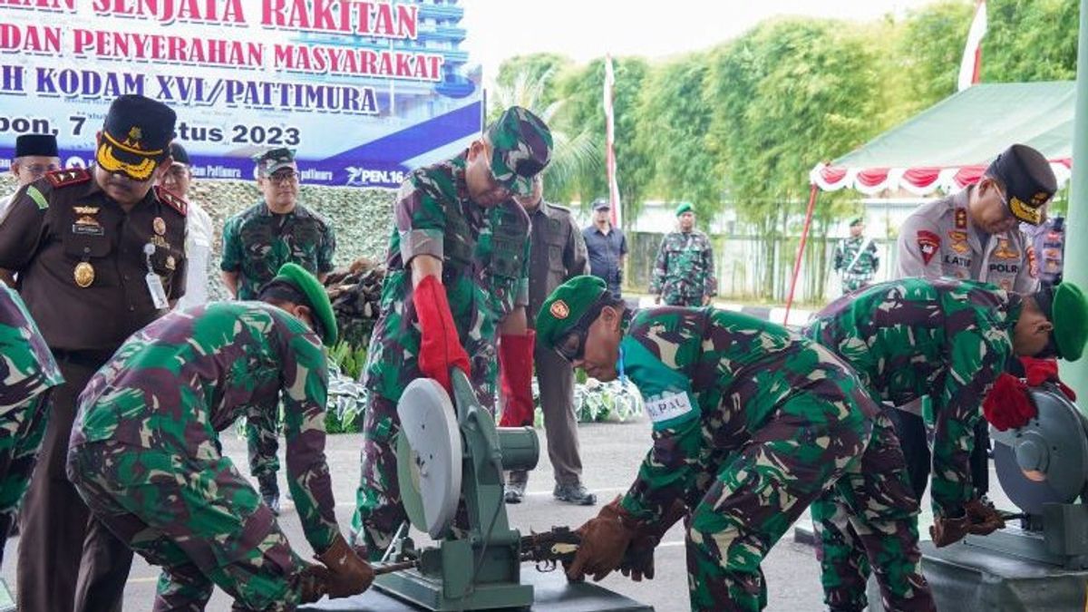 723 Firearms Remaining Maluku Conflict Destroyed By Kodam XVI/Pattimura