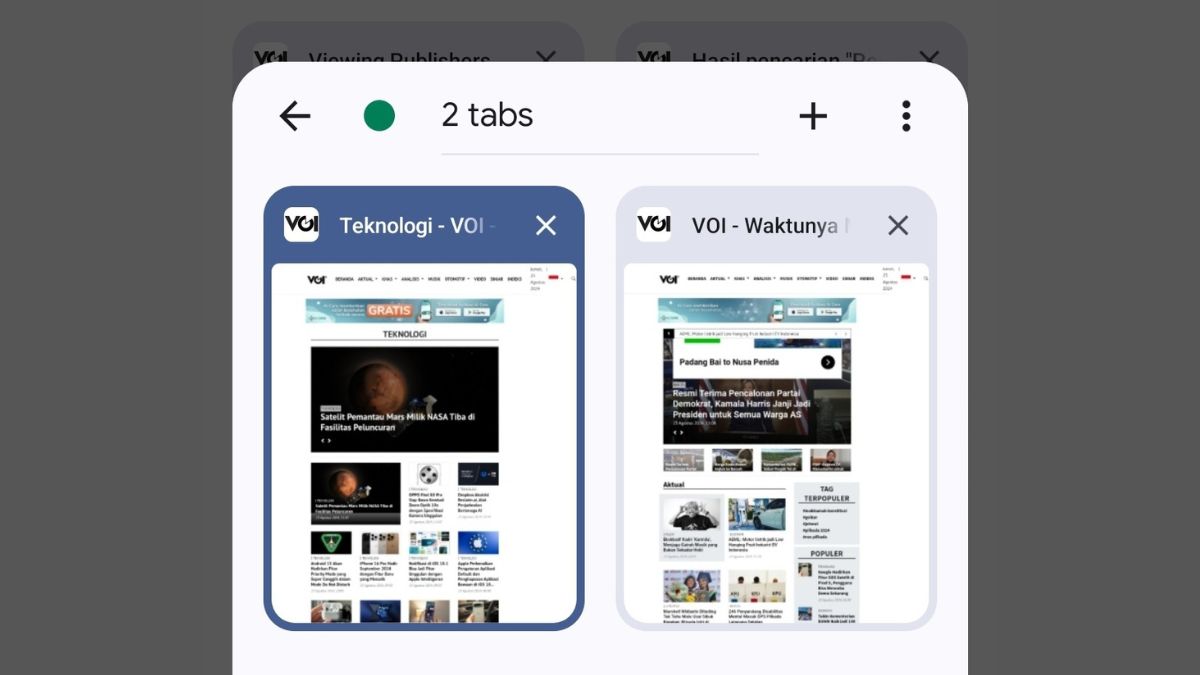 Chrome di Android Kini Bisa Ubah Kode Warna Tab Grup