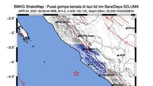 Gempa Magnitudo 4,5 Terjadi di Bengkulu, Getaran Terasa Warga
