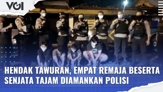 VIDEO: Hendak Tawuran, Empat Remaja Beserta Barang Bukti Berhasil Diamankan Polisi