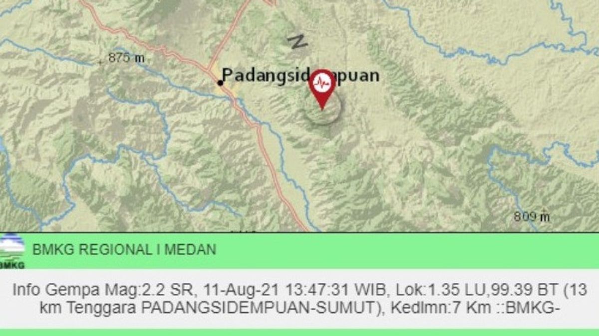 5.3 Tremblement De Terre à Padanglawas Sumut Se Sent Comme Un Camion De Passage