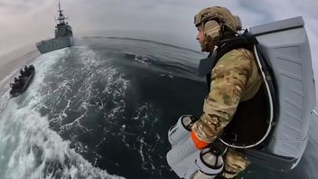 Iron Man Jet Costume Performs Flying Demonstrations On British Navy Ships