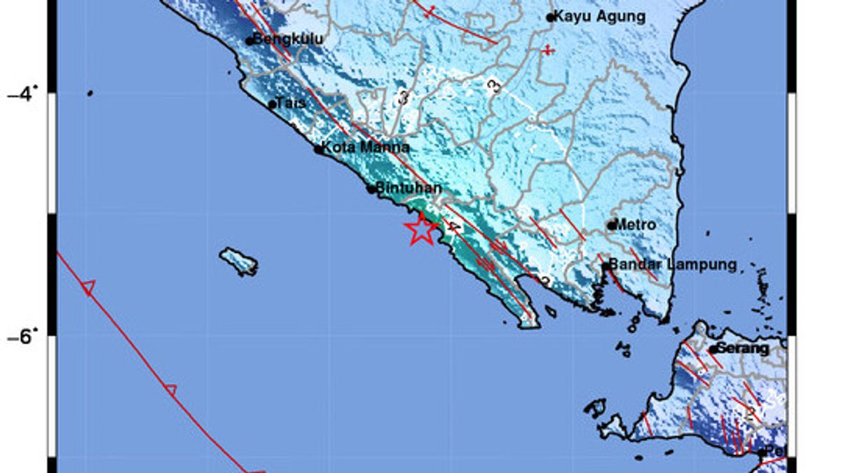 An Earthquake With A Magnitude Of 5.4 Shakes Lampung, In Central Sulawesi With A Magnitude Of 3.9