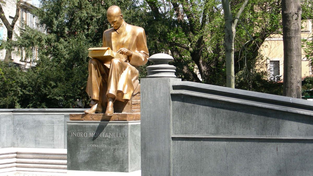 米兰市政府发现破坏著名记者雕像的肇事者英德罗·蒙塔内利