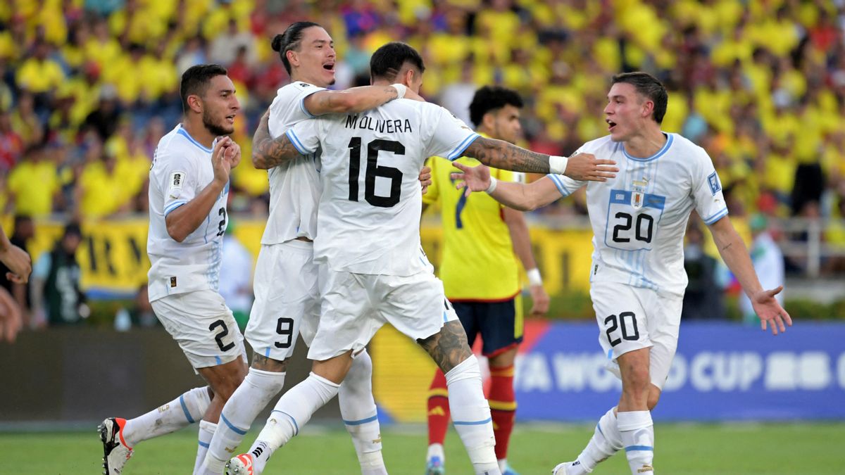 达尔文·努涅斯(Darwin Nunez)将乌拉圭从哥伦比亚对手的失败中拯救出来