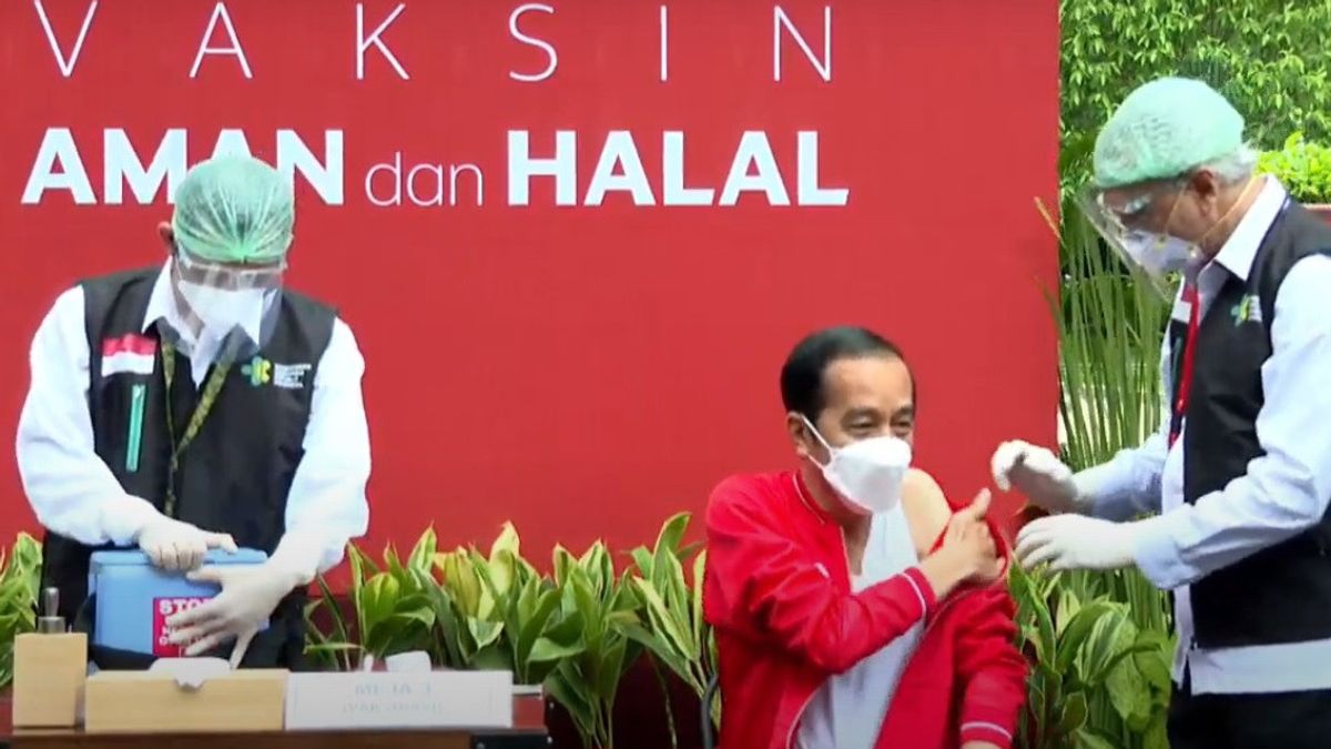 تطعيم مرة أخرى ، Jokowi : نفس من قبل ، لا يشعر شيئا