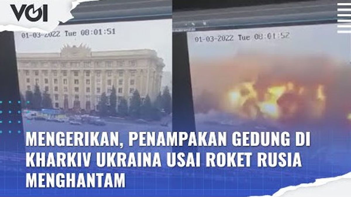 视频：俄罗斯火箭弹击中后，可怕的，在乌克兰哈尔科夫的建筑目击事件