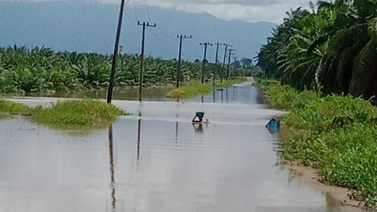 Thousands Of Residents Are Isolated Because The Tiku Lima Jorong Agam Entrance Is Flooded