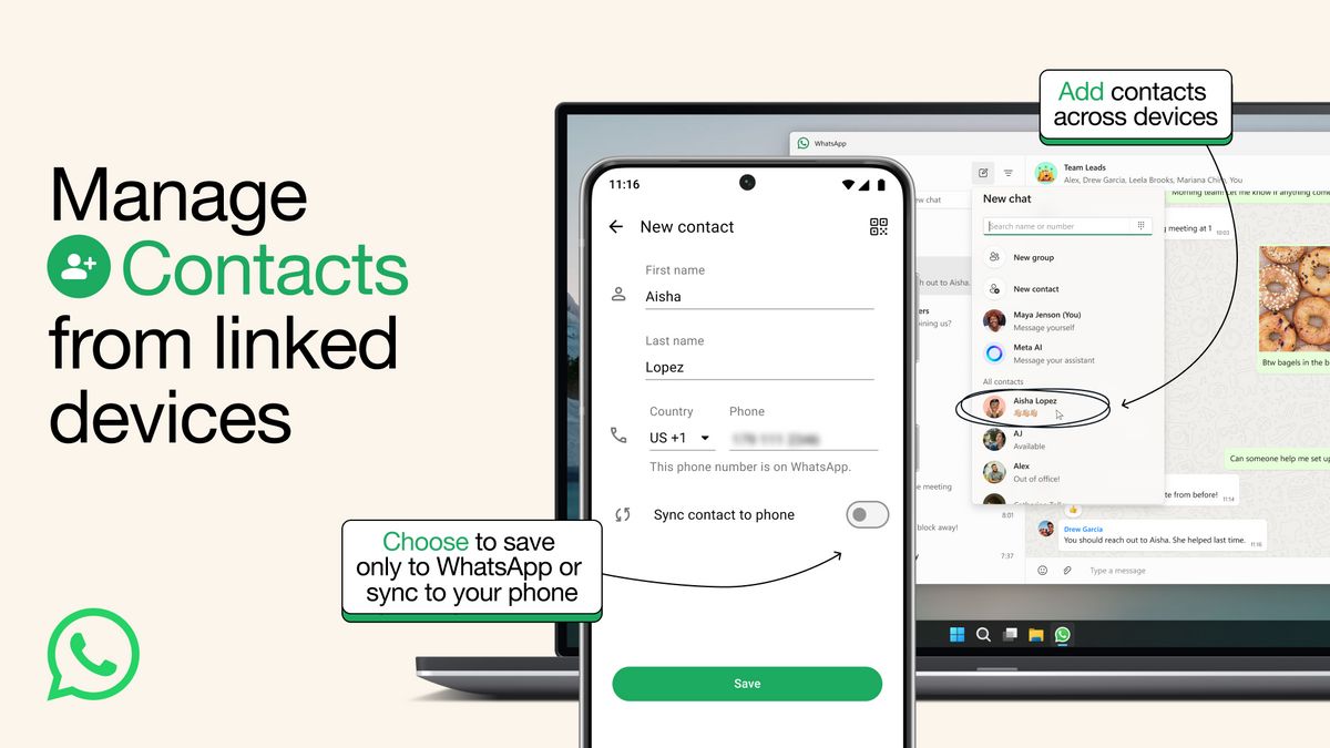 WhatsApp lance une fonction de gestion des contacts sur les appareils connectés