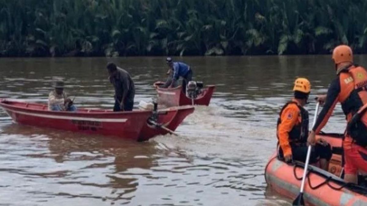 搜救队在布姆邦库卡尔河搜寻溺水渔民