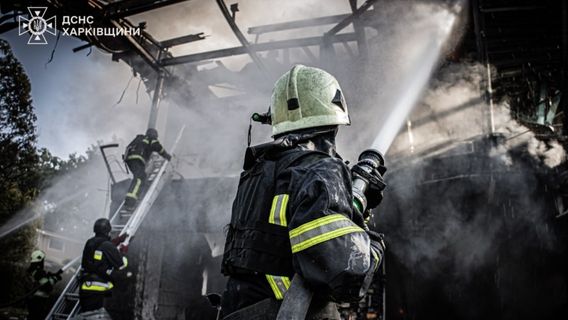 Ukrainian Firefighters Struggle To Put Out A Big Fire Threatening Odesa's Gandum Warehouse