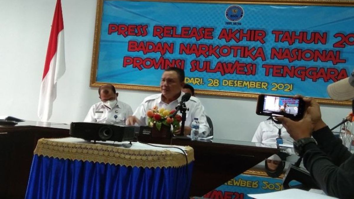 Throughout 2021, National Narcotics Agency Of Southeast Sulawesi Reveals 7.8 Kg Of Crystal Methamphetamine From 18 Suspects