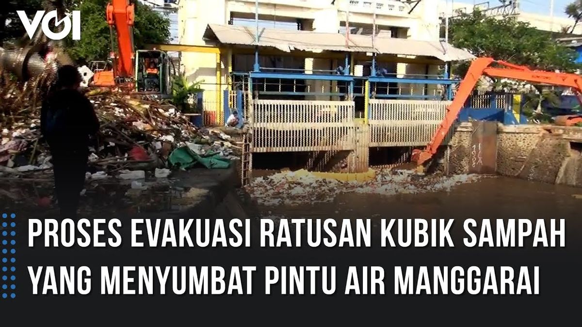 VIDEO: Ratusan Kubik Sampah Sumbat Pintu Air Manggarai