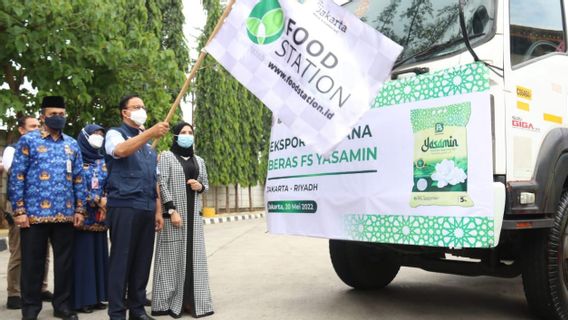 Anies Baswedan Leads The Export Of 19 Tons Of Rice To Saudi Arabia From The Tjipinang Food Station Warehouse