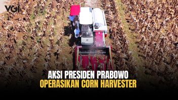 Aksi Presiden Prabowo Operasikan Corn Harvester