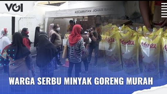 VIDEO: Begini Suasana Antrean Minyak Goreng Murah di Johar Baru