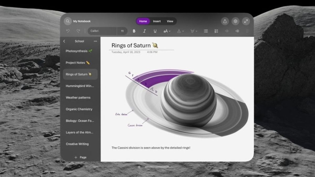 Microsoft OneNote Kini Tersedia di Apple Vision Pro