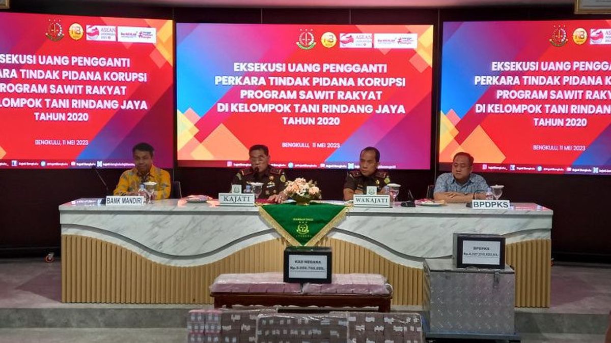 Kejati Bengkulu Serahkan Dana Rp13,3 Miliar ke Kas Negara dan BPDPKS