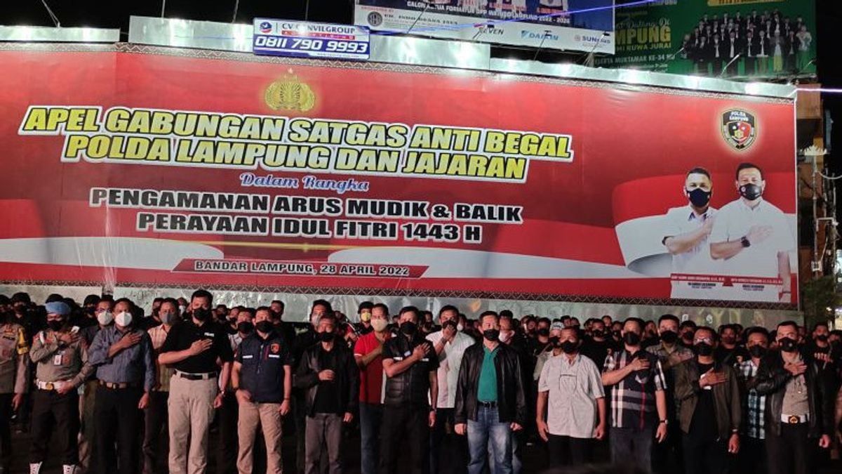 Lampung Regional Police Holds Joint Call For Anti-robbery Team To Secure 2022 Eid Homecoming