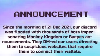 Monkey Kingdom Diretas, Para Pelanggan Terkena Serangan Phising yang Kuras Token SOL