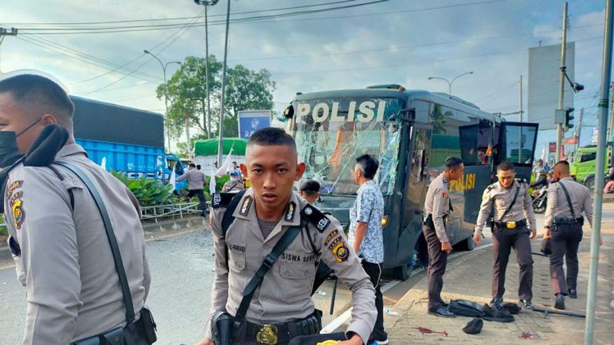 Jambi Police SPN Bus Collision With Truck Kills One Student At The Incident Location