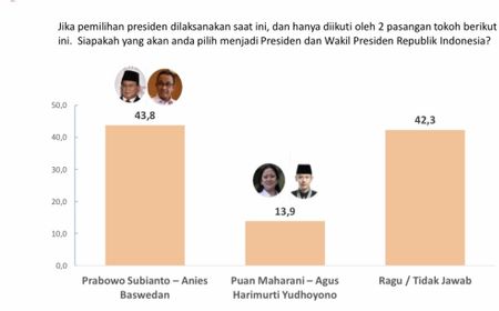 Simulasi Pilpres 2024: Prabowo-Anies Paling Banyak Dipilih, Prabowo-Puan Keok