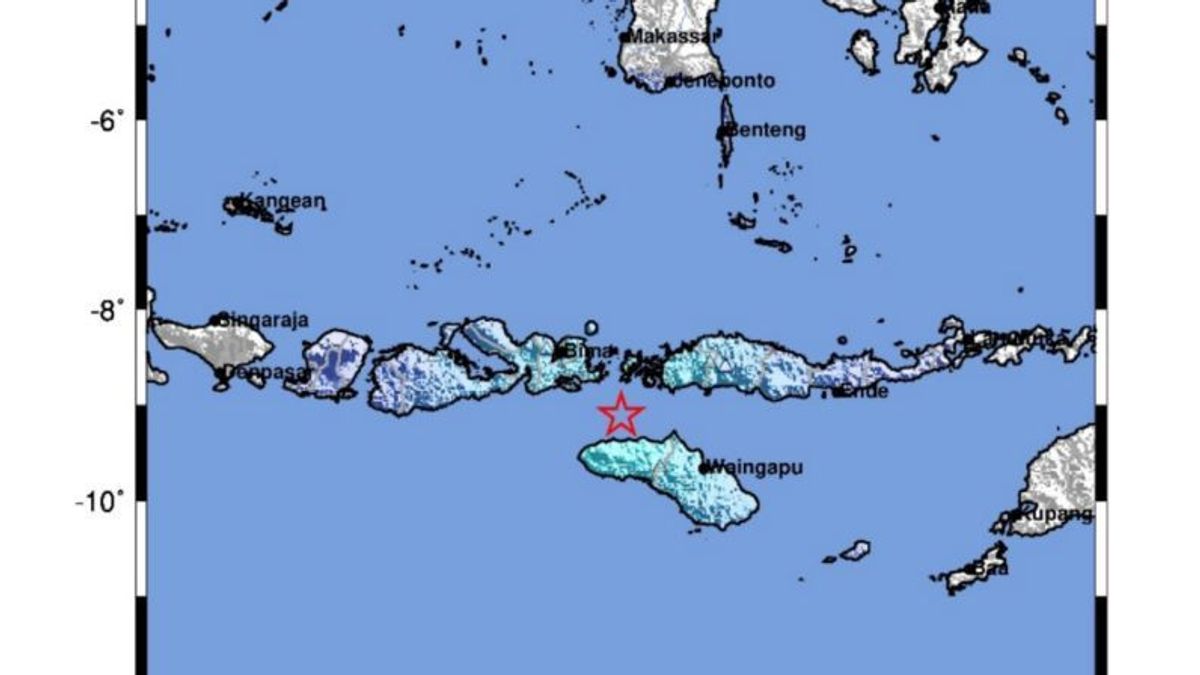 NTT西松巴Guncang 5.3级地震,没有海啸潜力