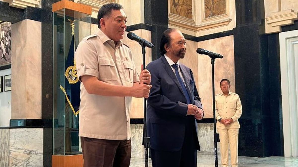 Bertemu Surya Paloh, Menhan Sjafrie Jawab Guyon Soal Undang Megawati: Nanti Dimarahi Prabowo