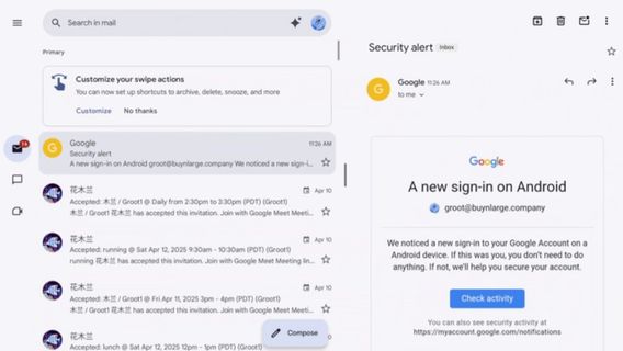 Google Luncurkan Tampilan Gmail dan Google Chat Baru, Cocok untuk Ponsel Lipat