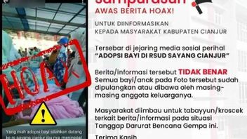 Cianjur警察は、Cianjur地震の犠牲者の赤ん坊の子供を売るというデマの証拠を収集します