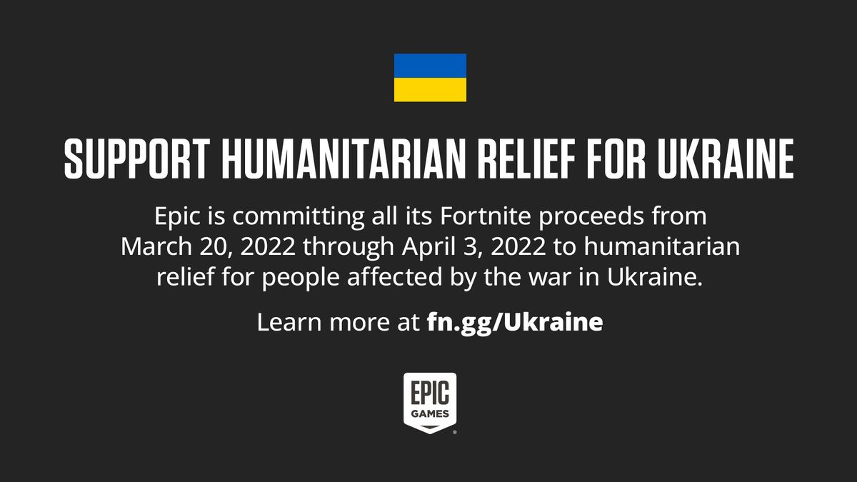 ستتبرع Epic Games و Xbox بجميع عائدات "Fortnite" إلى أوكرانيا خلال الأسبوعين المقبلين