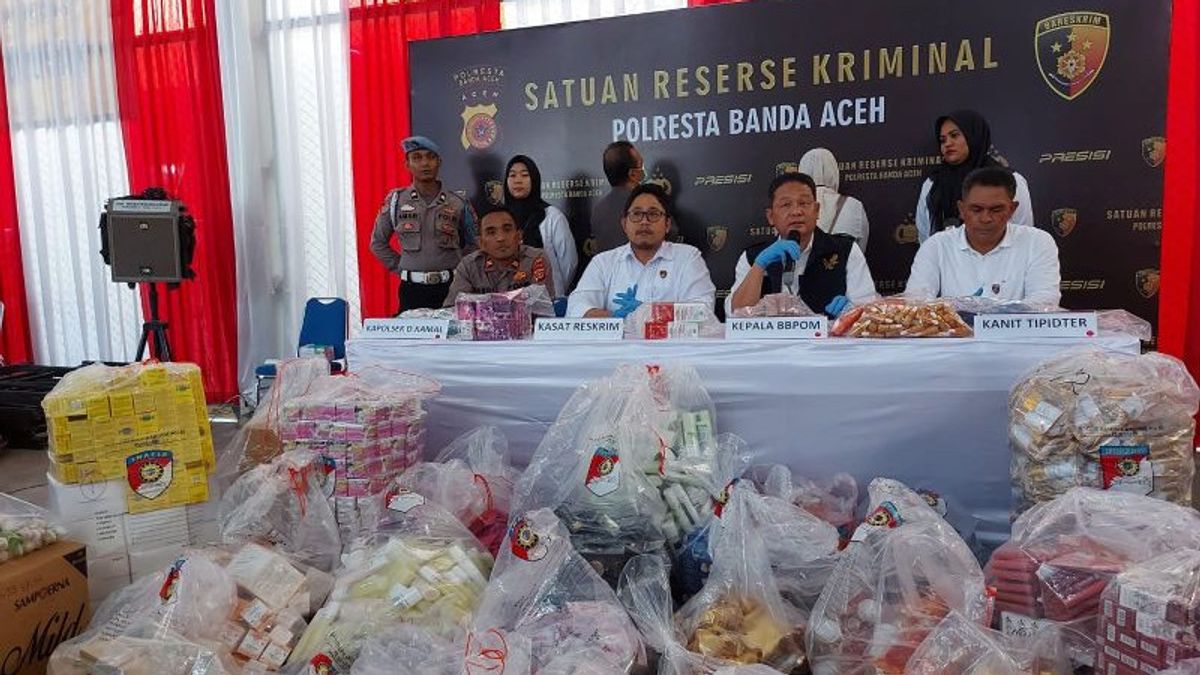 Polisi dan BBPOM Sita 92 Produk Kosmetik Ilegal Mengandung Merkuri di Aceh