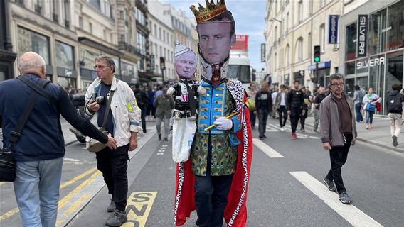 Thousands Of People Demonstrations In France Demand President Emmanuel Macron's Impeachment