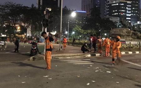 Sampah Sisa Aksi di Sekitar Istana Negara Terkumpul 2,1 Ton