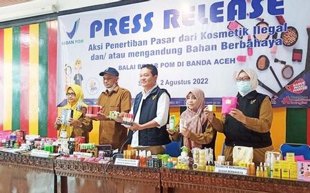 Pantau Sejumlah Pasar di Banda Aceh, BBPOM Sita 2.920 Kosmetik Ilegal Mulai dari Lipstik, Masker Wajah dan Pensil Alis