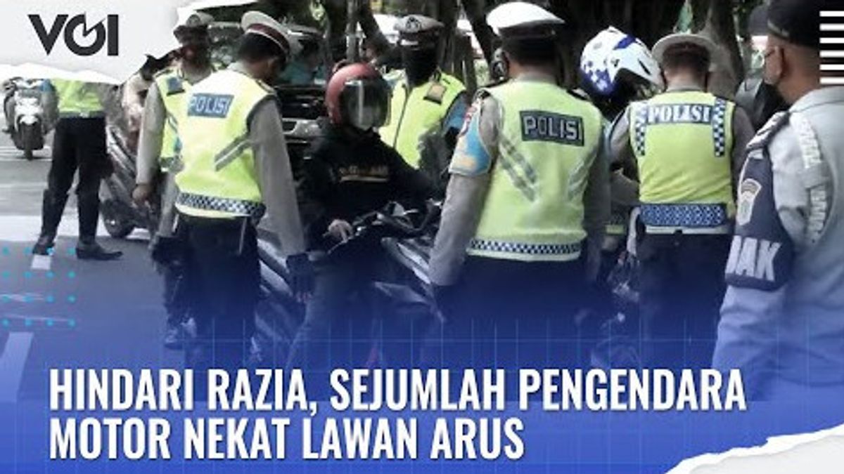 VIDEO: Hindari Razia, Sejumlah Pengendara Motor Nekat Lawan Arus