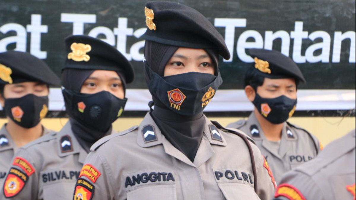 South Sumatra Policewomen Prepared To Negotiate Security Disturbances In The 2024 Election